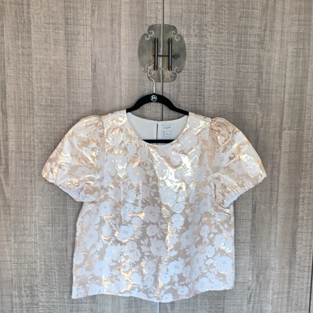 J.Crew Jacquard Puff-Sleeve‎ Top